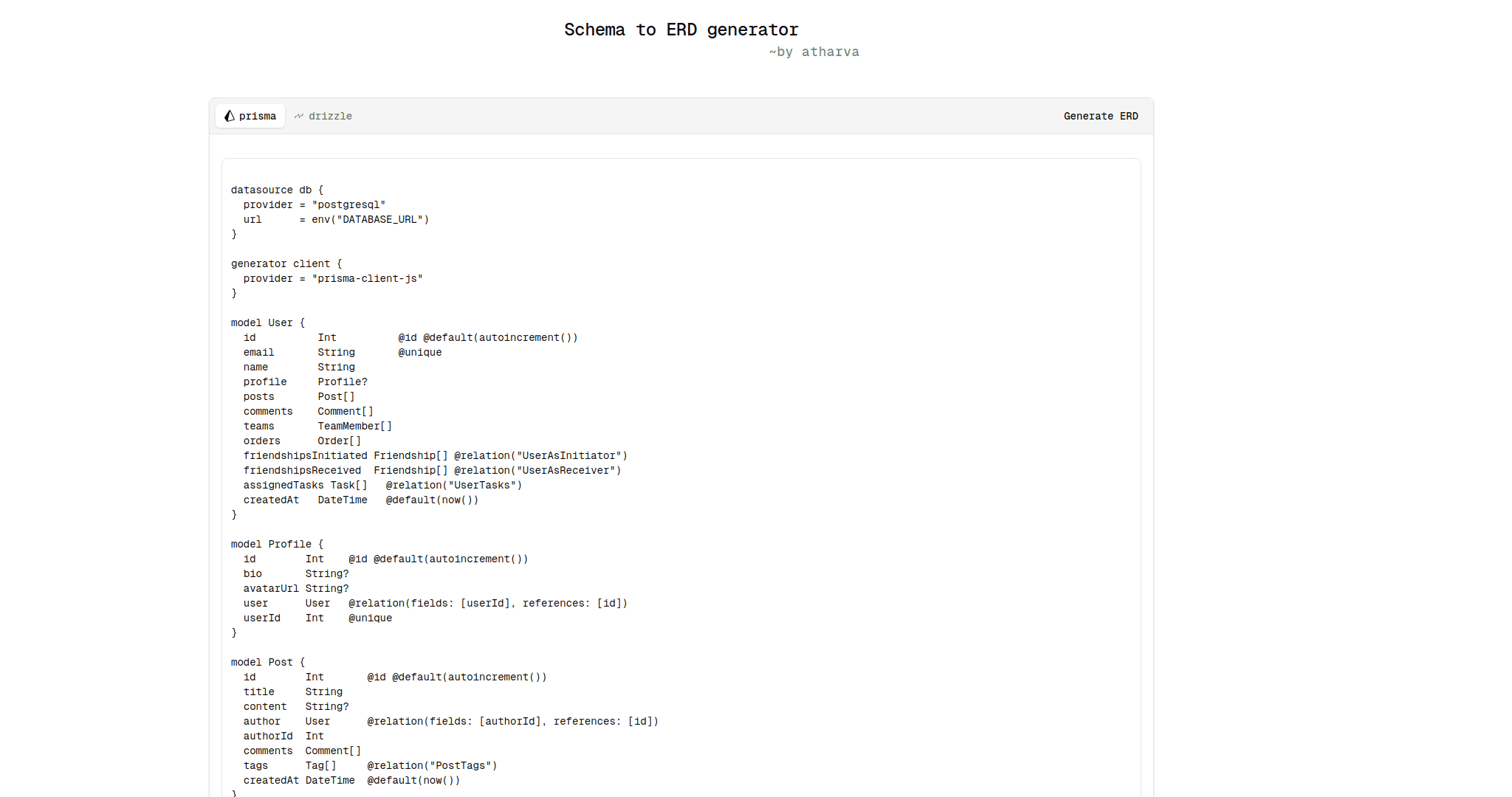 ERD Generator